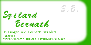 szilard bernath business card