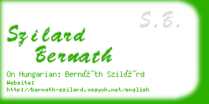 szilard bernath business card